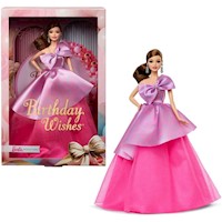 BARBIE Cumpleaños 11"/28 cm vestido rosa castaña